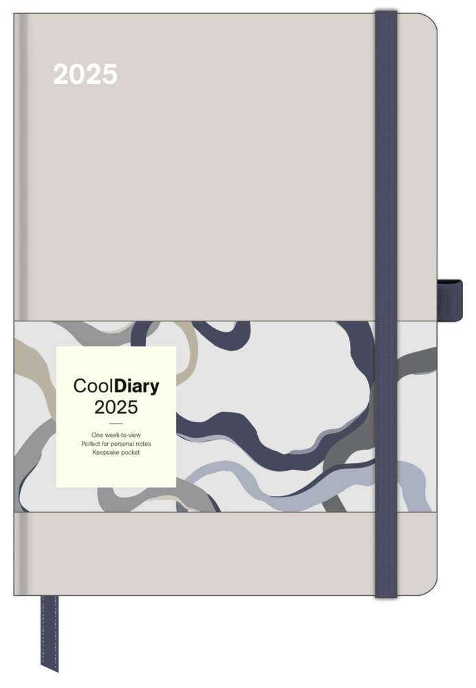 N NEUMANNVERLAGE - Stone 2025 Cool Diary, 16x22cm, Wochenkalender mit Banderole und Lesebändchen, Tasche für Visitenkarte, Jahres- und Monatsübersicht, Mondphasen und internationales Kalendarium main product photo