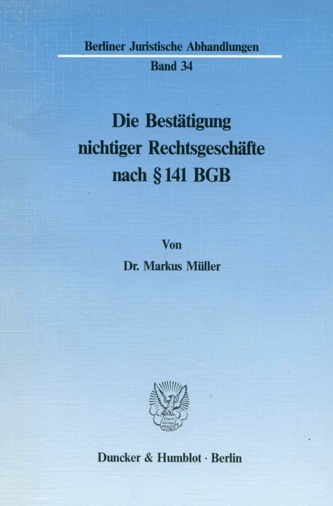 Die Bestätigung nichtiger Rechtsgeschäfte nach § 141 BGB. main product photo
