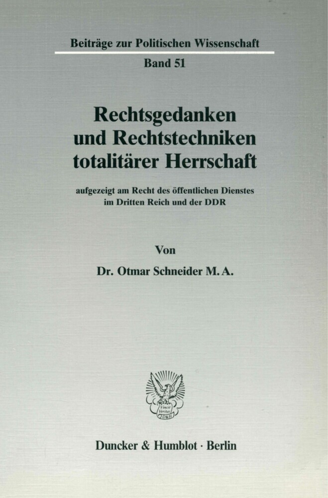 Rechtsgedanken und Rechtstechniken totalitärer Herrschaft, main product photo