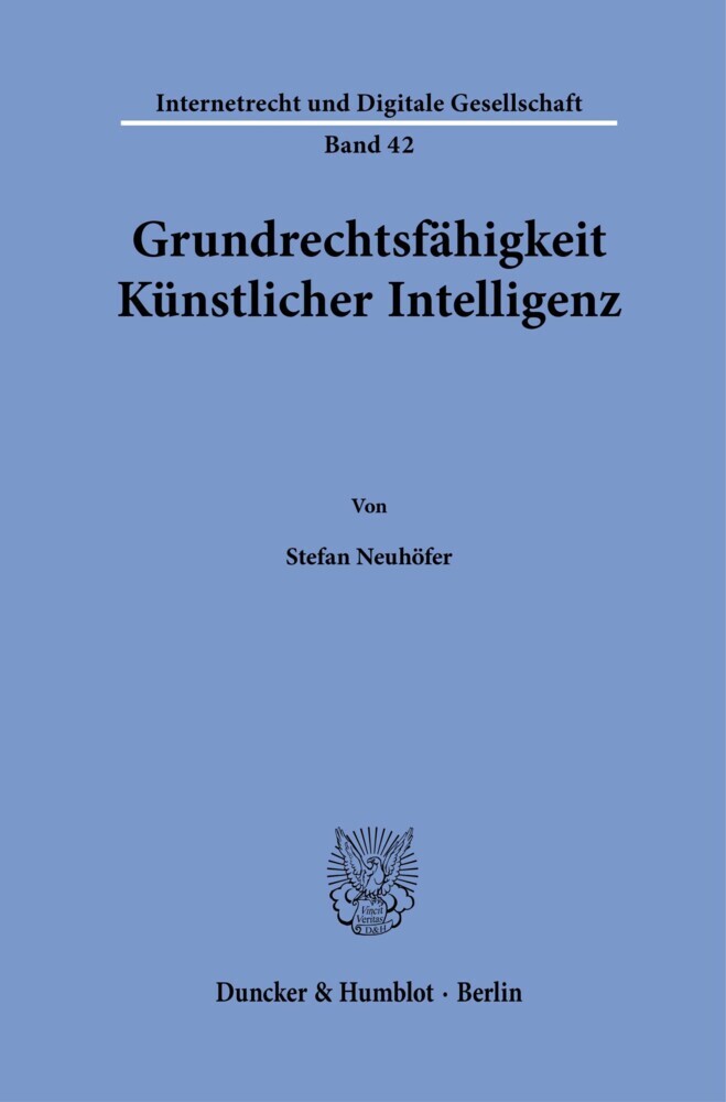 Grundrechtsfähigkeit Künstlicher Intelligenz. main product photo