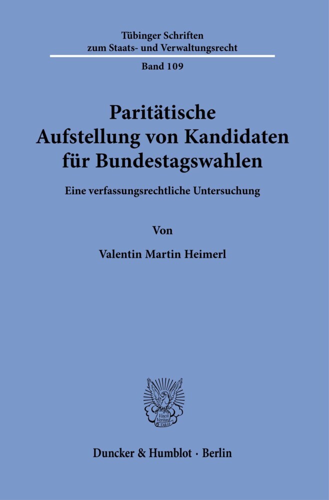 Paritätische Aufstellung von Kandidaten für Bundestagswahlen. main product photo