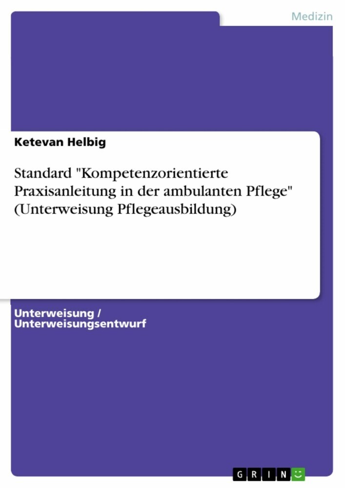 Standard 'Kompetenzorientierte Praxisanleitung in der ambulanten Pflege' (Unterweisung Pflegeausbildung) main product photo