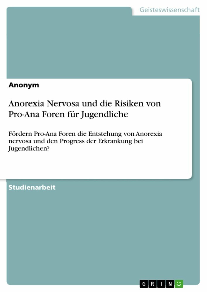 Anorexia Nervosa und die Risiken von Pro-Ana Foren für Jugendliche main product photo