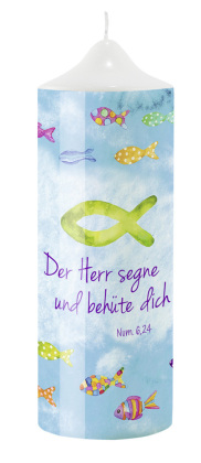 Kerze »Herzliche Segenswünsche zur Erstkommunion«