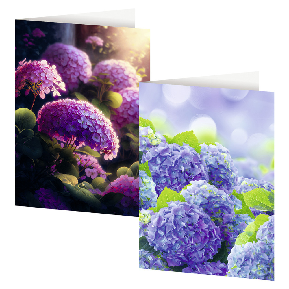 4er-Set Grußkarten mit Hortensien-Motiven und Rilke-Gedichten main product photo