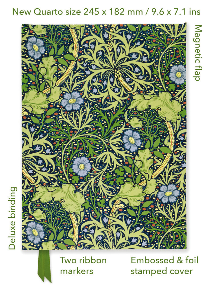 Premium Notizbuch Quartformat: William Morris, Meeresalgen Tapetendesign main product photo
