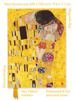 Premium Notizbuch Quartformat: Gustav Klimt, Der Kuss