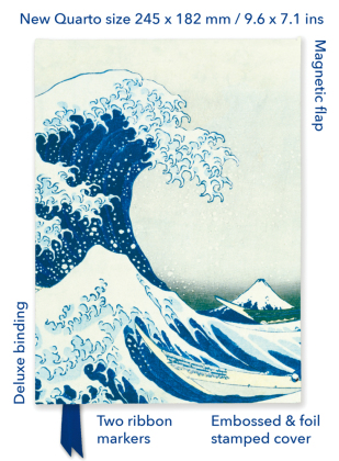 Premium Notizbuch Quartformat: Katsushika Hokusai, Die Welle