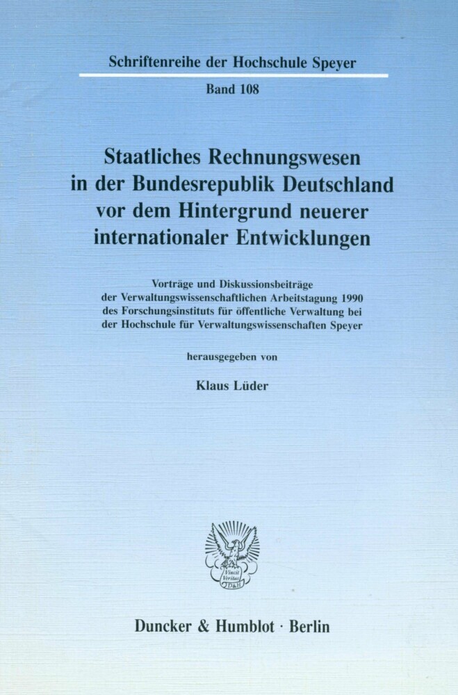 Staatliches Rechnungswesen in der Bundesrepublik Deutschland vor dem Hintergrund neuerer internationaler Entwicklungen. main product photo