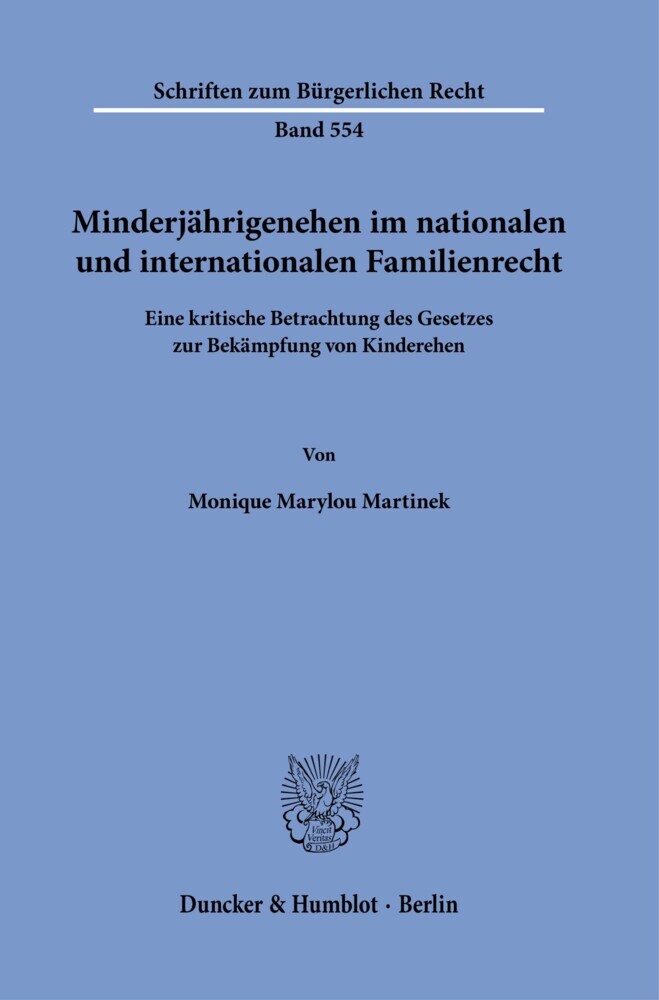 Minderjährigenehen im nationalen und internationalen Familienrecht. main product photo