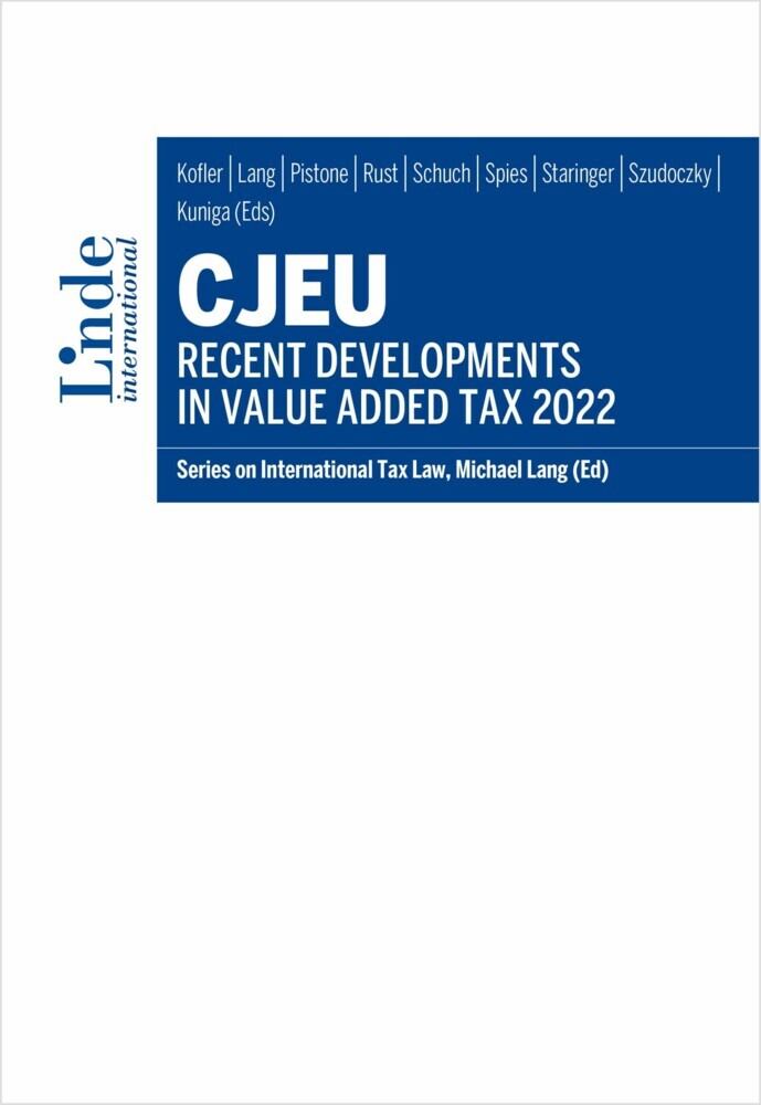 CJEU - Recent Developments in Value Added Tax 2022 main product photo