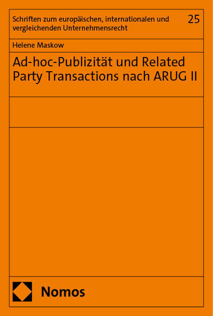 Ad-hoc-Publizität und Related Party Transactions nach ARUG II main product photo
