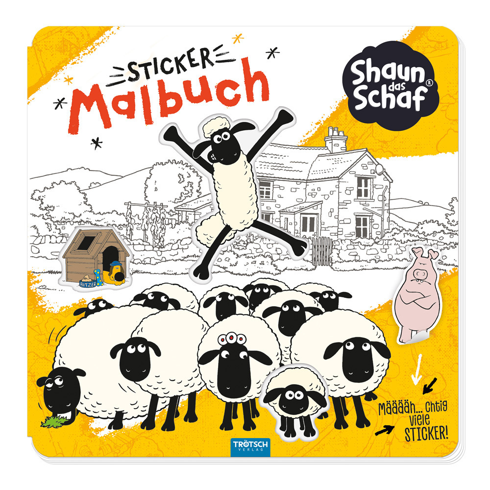 Trötsch Shaun das Schaf Stickermalbuch Malbuch mit Stickern main product photo