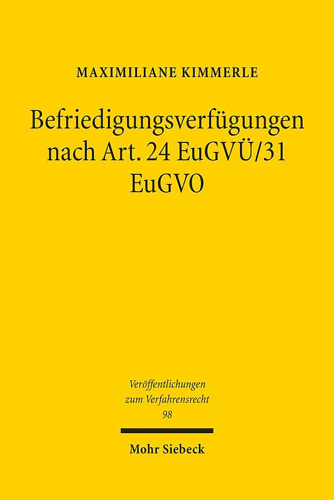 Befriedigungsverfügungen nach Art. 24 EuGVÜ/31 EuGVO main product photo