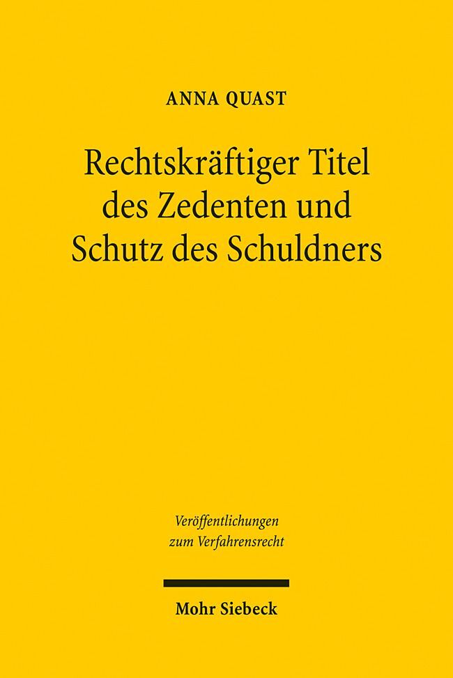 Rechtskräftiger Titel des Zedenten und Schutz des Schuldners main product photo
