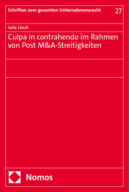 Culpa in contrahendo im Rahmen von Post M&A-Streitigkeiten main product photo