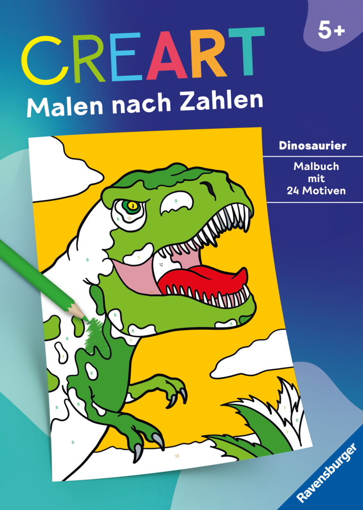 CreArt Malen nach Zahlen ab 5: Dinosaurier main product photo