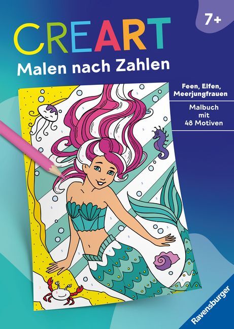 CreArt Malen nach Zahlen ab 7: Feen, Elfen, Meerjungfrauen main product photo