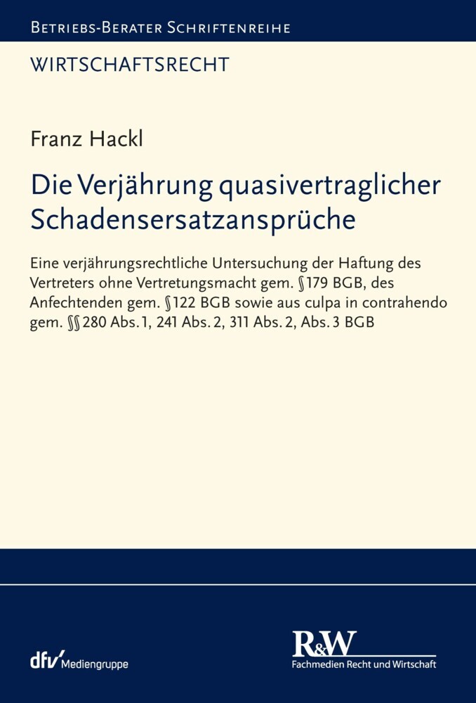 Die Verjährung quasivertraglicher Schadensersatzansprüche main product photo