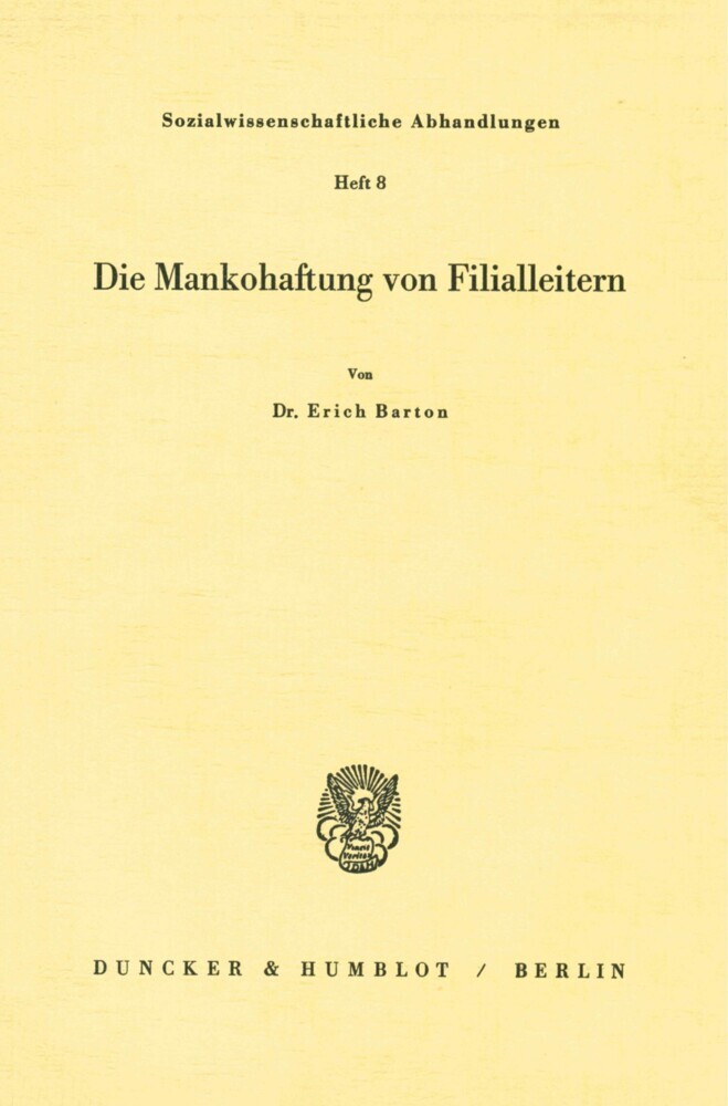 Die Mankohaftung von Filialleitern. main product photo