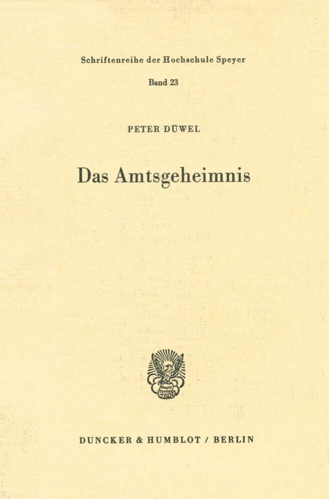 Das Amtsgeheimnis. main product photo