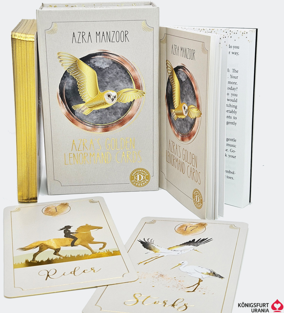 Azra's Golden Lenormand: 36 Golden Lenormand cards in modern, enchanting design, m. 1 Buch, m. 1 Beilage main product photo