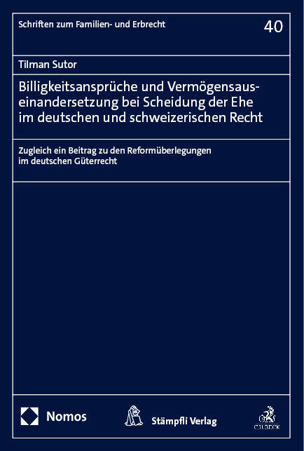 Billigkeitsansprüche und Vermögensauseinandersetzung bei Scheidung der Ehe im deutschen und schweizerischen Recht main product photo