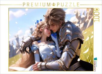 CALVENDO Puzzle Ritter und Prinzessin - Manga Style | 1000 Teile Lege-Größe 64x48cm Foto-Puzzle für glückliche Stunden