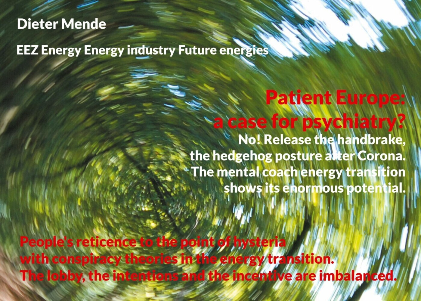 Patient Europe: a case for psychiatry? No! Release the handbrake, the hedgehog posture after Corona. main product photo
