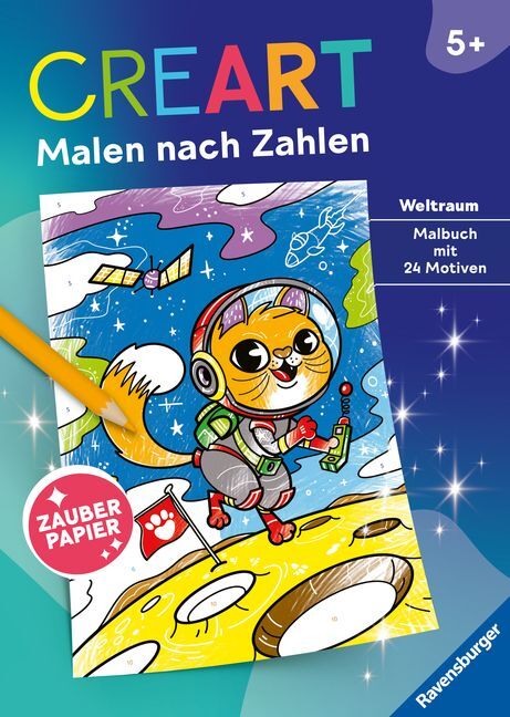 CreArt Malen nach Zahlen ab 5 - Zauberpapier: Weltraum main product photo
