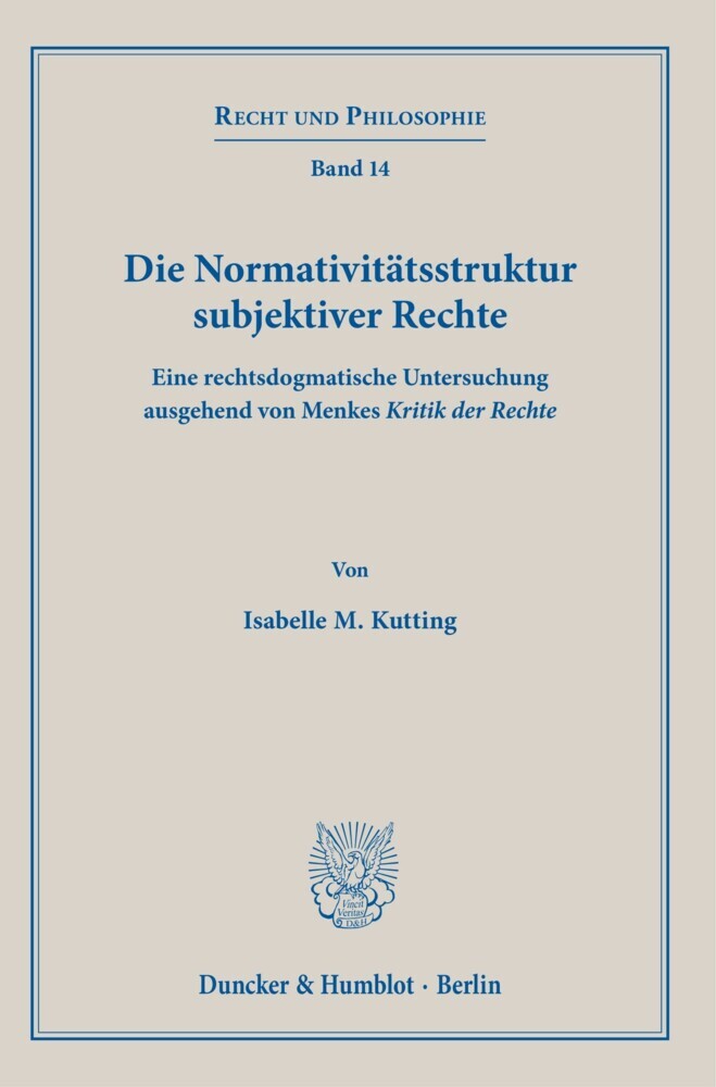 Die Normativitätsstruktur subjektiver Rechte. main product photo