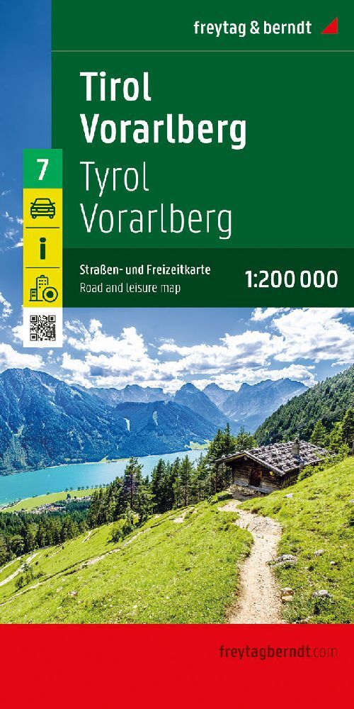 Tirol - Vorarlberg, Straßen- und Freizeitkarte 1:200.000, freytag & berndt main product photo