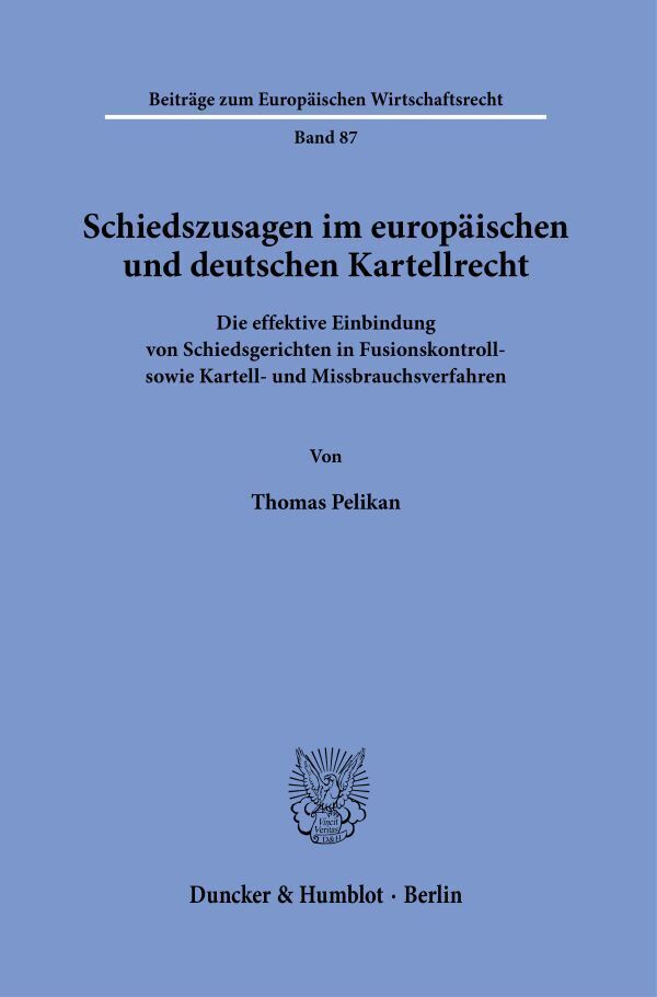 Schiedszusagen im europäischen und deutschen Kartellrecht. main product photo