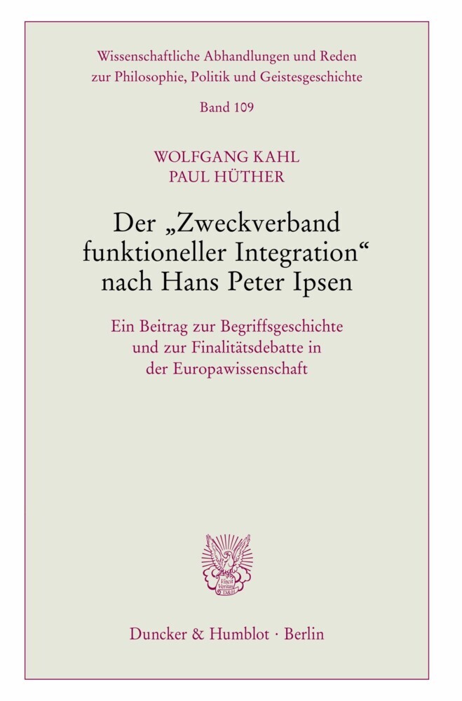 Der »Zweckverband funktioneller Integration« nach Hans Peter Ipsen. main product photo