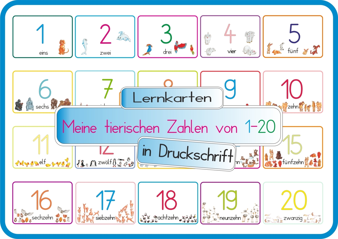 Meine tierischen Zahlen von 1-20 in Druckschrift main product photo