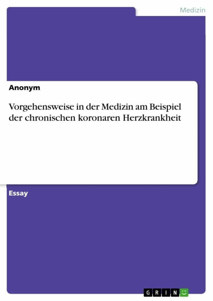 Vorgehensweise in der Medizin am Beispiel der chronischen koronaren Herzkrankheit main product photo