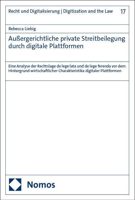 Außergerichtliche private Streitbeilegung durch digitale Plattformen main product photo