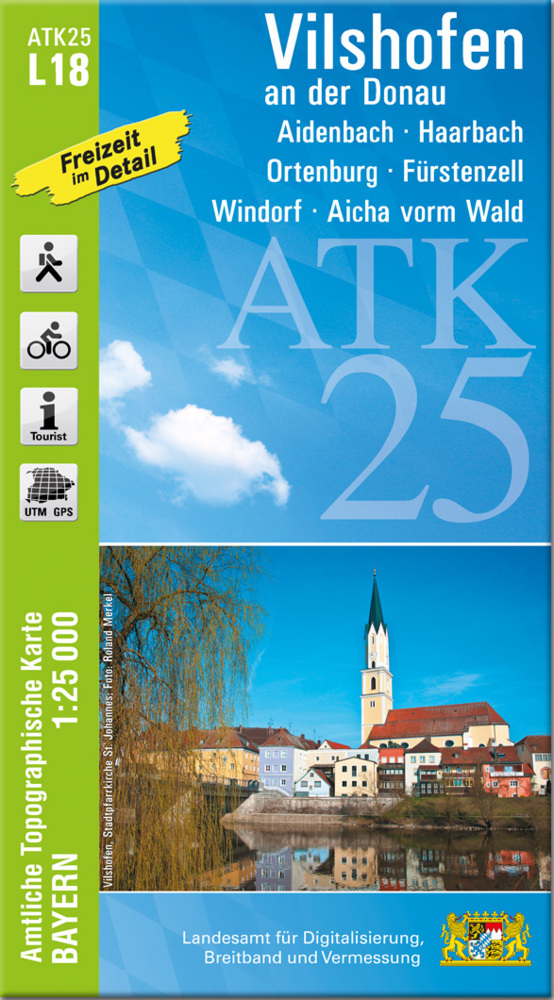 ATK25-L18 Vilshofen an der Donau (Amtliche Topographische Karte 1:25000) main product photo