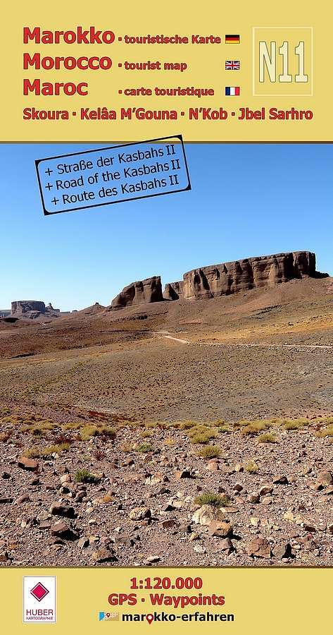 N11: Skoura - Kelâa M'Gouna - N'Kob - Jbel Sarhro + Straße der Kasbahs II 1:120.000 + GPS-Waypoints main product photo
