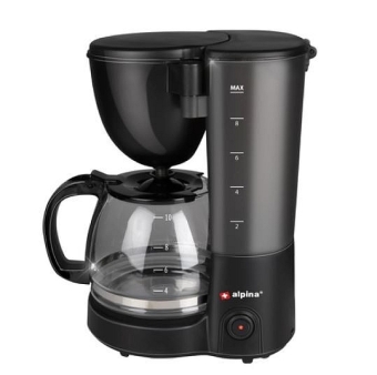 ALPINA Filterkaffeemaschine, 750 Watt, 1,25 Liter, Schwarz