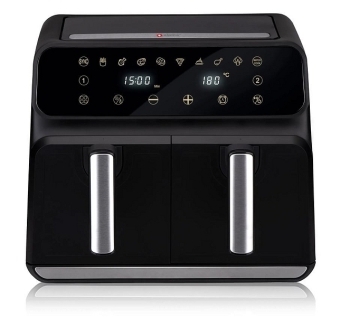 ALPINA Doppel-Heißluftfritteuse Airfryer, 1700 Watt,  8 Liter, Schwarz