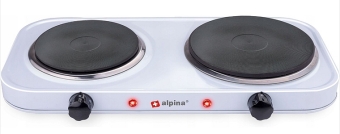 ALPINA Doppelkochplatten, 2500 Watt, Weiß