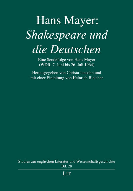 Hans Mayer: "Shakespeare und die Deutschen" main product photo