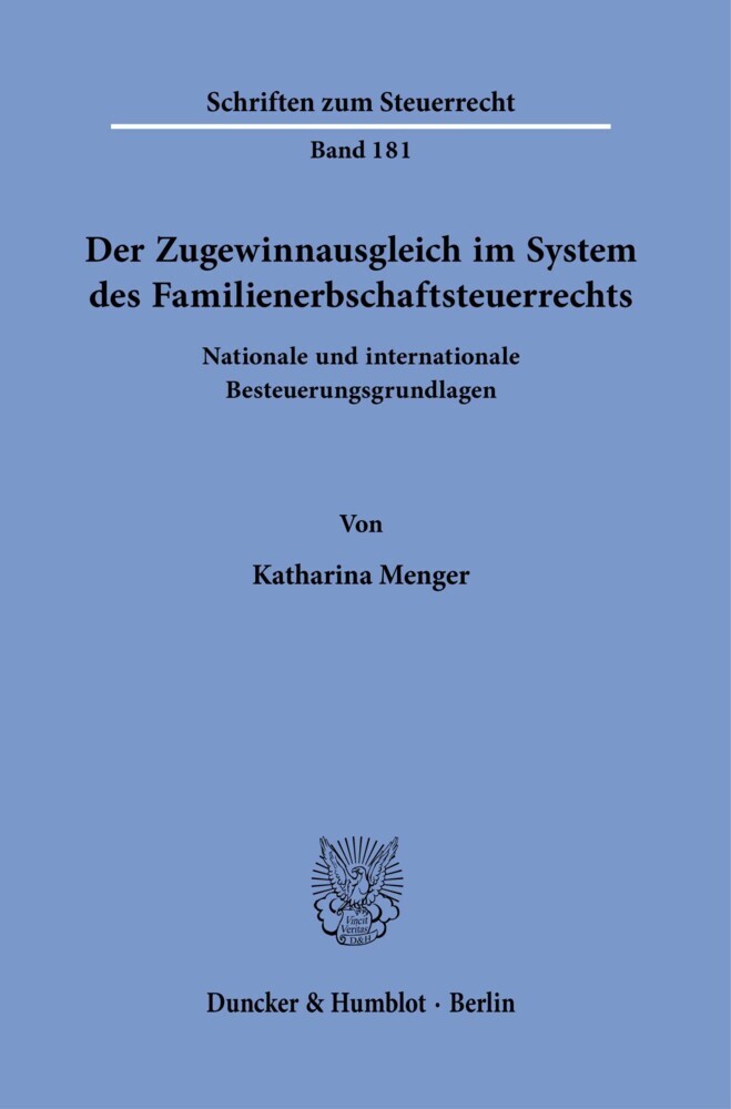 Der Zugewinnausgleich im System des Familienerbschaftsteuerrechts. main product photo