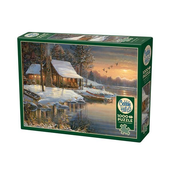 Cobble Hill Blockhütte im Winter 1000 Teile main product photo