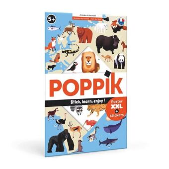 POPPIK Sticker Lernposter Tiere der Welt
