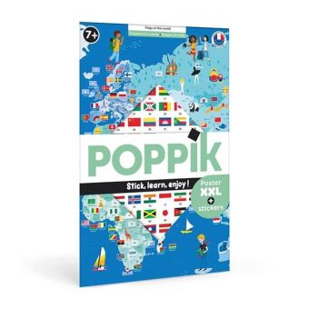 POPPIK Sticker Lernposter Flaggen der Welt
