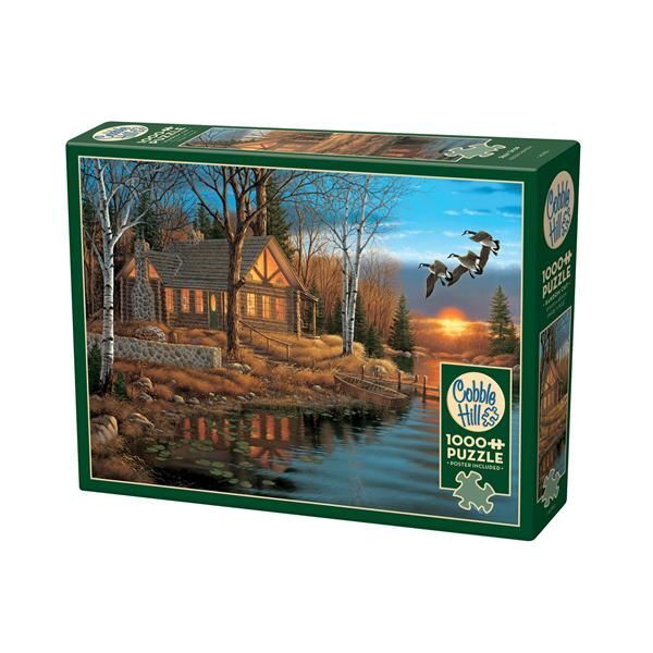 Cobble Hill Blockhütte am See 1000 Teile main product photo