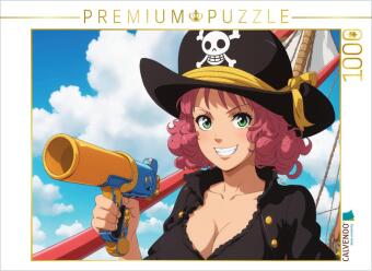 CALVENDO Puzzle Anime Girl Piratin | 1000 Teile Lege-Größe 64x48cm Foto-Puzzle für glückliche Stunden