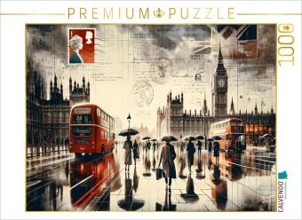 CALVENDO Puzzle Zeitlose Reflexionen: London im Regen durch da...